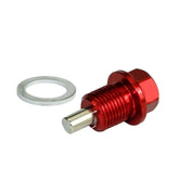 2Pcs Magnetic Aluminum Oil Drain Plug Sump Drain Nut Bolt with Copper Gasket Crush Washer
